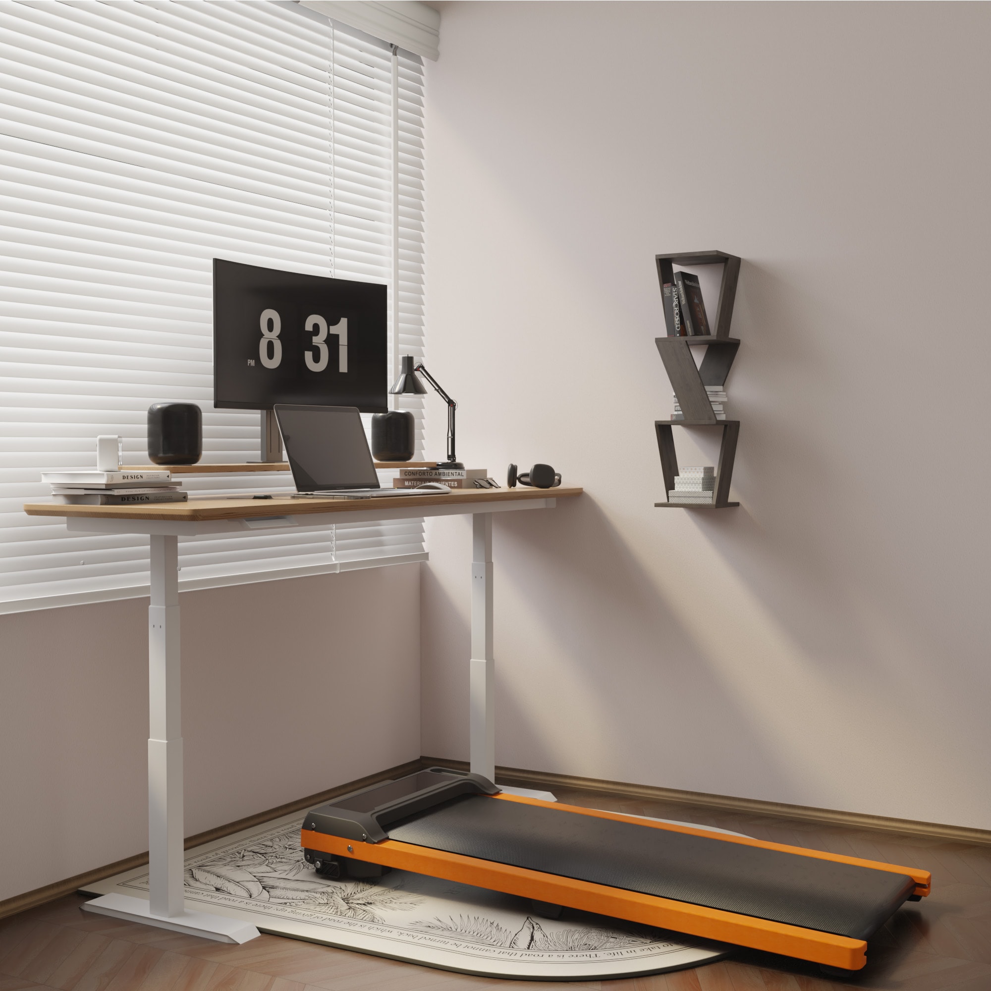 6% Incline Walking Pad Treadmill - Portable Compact Treadmills Under Desk Treadmill, Incline Treadmills For Home Office, Upright Stand, 1HP Portable Treadmill With 220 Lbs Capacity,LED Display_voghion.com